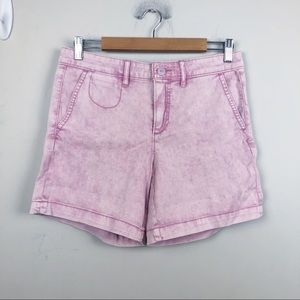 Anthropologie Chino Relaxed dit Dyed Shorts Pink Size 26 Women's